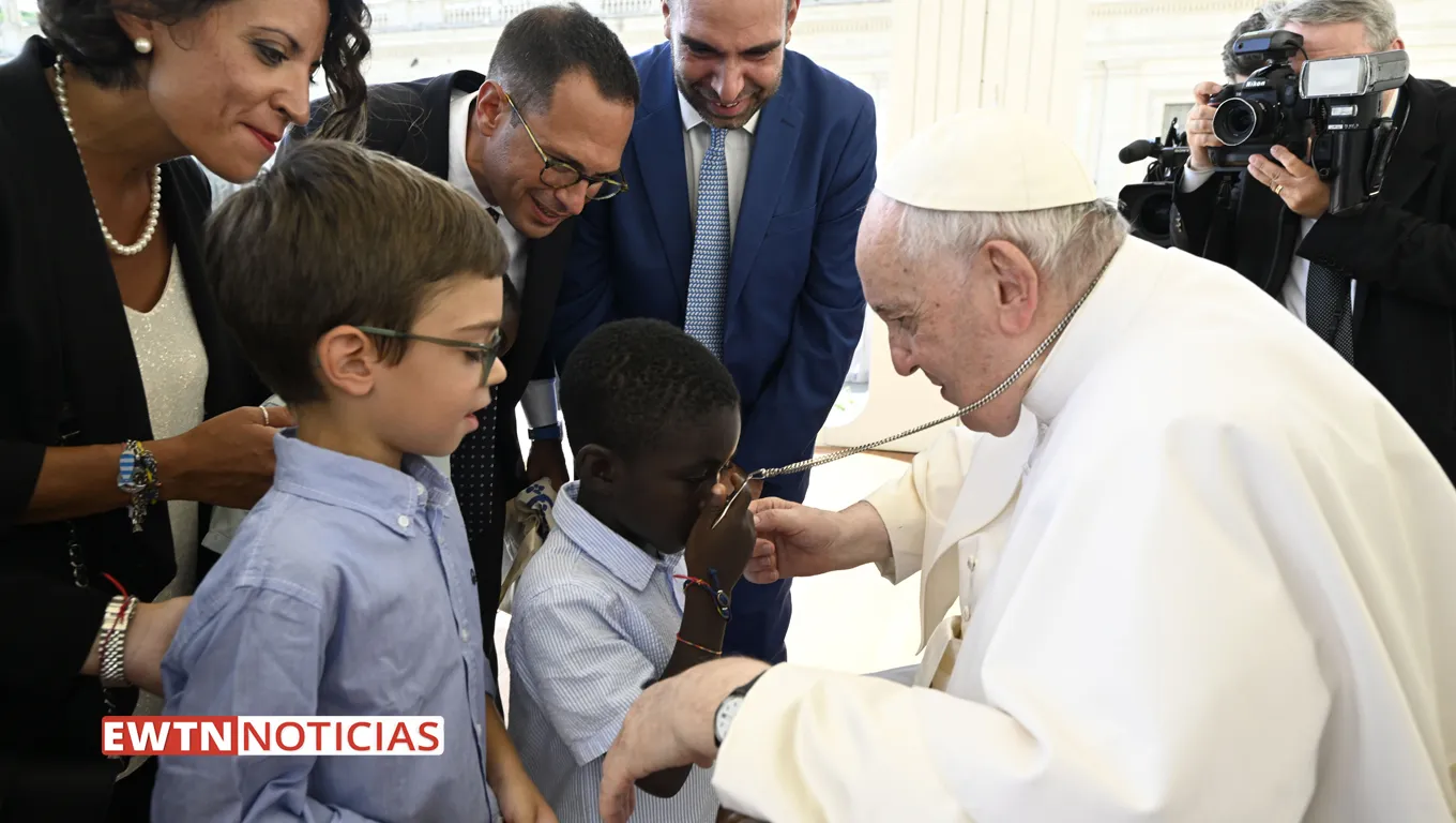 Encuentro de niños con el Papa Francisco en la audiencia general del miércoles. Crédito: EWTN Noticias