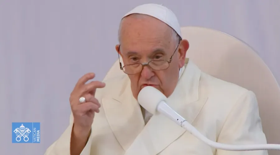 Papa Francisco en encuentro con jóvenes en Canadá. Crédito: Captura de video / Vatican Media.?w=200&h=150
