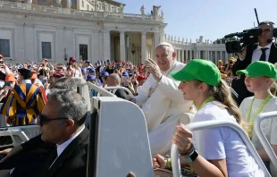 El Papa Francisco en una audiencia general en el Vaticano. Cru00e9dito: Vatican Media 