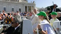 El Papa Francisco en una audiencia general en el Vaticano. Crédito: Vatican Media