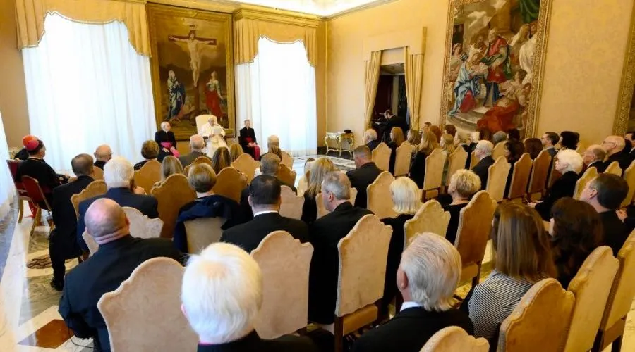 Audiencia del Papa Francisco con miembros de la Papal Foundation. Crédito: Vatican Media.?w=200&h=150