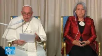 El Papa Francisco y la gobernadora general de Canadá, Mary Simon. Crédito: Captura de video (Vatican Media)
