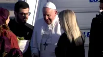 El Papa Francisco llegó a Chipre. Crédito: Vatican Media (captura de pantalla)