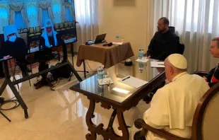 El Patriarca ortodoxo ruso Kirill conversa por videoconferencia con el Papa Francisco. Crédito: Vatican Media 