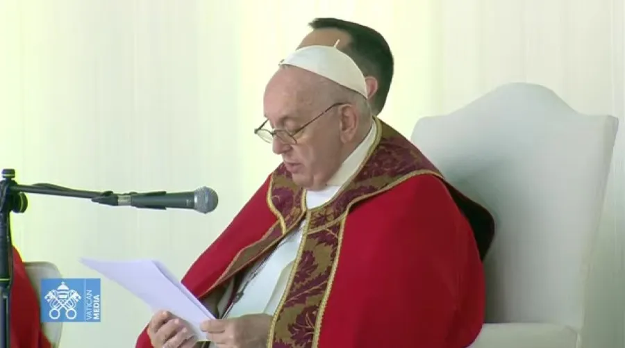 El Papa Francisco pronuncia la homilía durante una misa pública en Kazajistán. Crédito: Captura Vatican Media?w=200&h=150