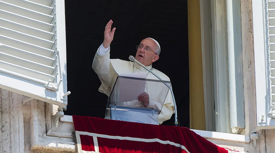 Papa Francisco en el Ángelus / Crédito: © Vatican Media/ACI Prensa. Todos los derechos reservados.