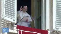 El Papa Francisco en el rezo del u00c1ngelus. Foto: Captura YouTube