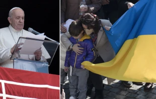 Papa Francisco y fieles de Ucrania en el u00c1ngelus. (Imagen de archivo). Foto: Vatican Media 