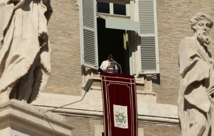 El Papa durante el u00c1ngelus. Foto: Alexey Gotovskiy / ACI Prensa 