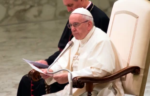 El Papa durante la Audiencia General. Foto: Daniel Ibu00e1u00f1ez / ACI Prensa 