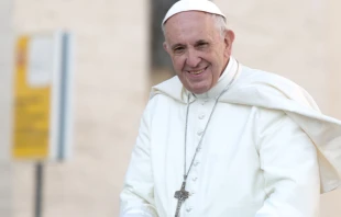 El Papa en la Audiencia General. Foto: Daniel Ibu00e1u00f1ez / ACI Prensa 