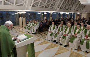 El Papa Francisco en la Misa de la Casa Santa Marta. Foto: Vatican Media  