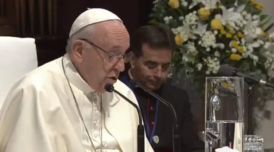 El Papa durante su intervención. Foto: captura YouTube