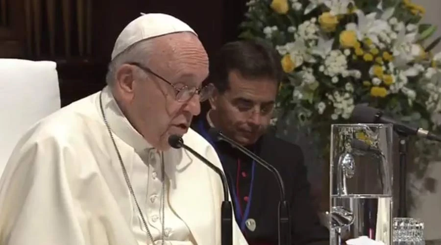 El Papa durante su intervenciÃ³n. Foto: captura YouTube