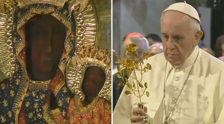 VIDEO: Papa Francisco regala “rosa de oro” a Virgen de Cezstochowa, Patrona de Polonia