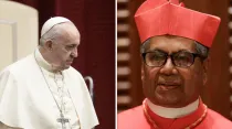 Papa Francisco y Cardenal Anthony Soter Fernández / Crédito: Daniel Ibáñez - ACI Prensa
