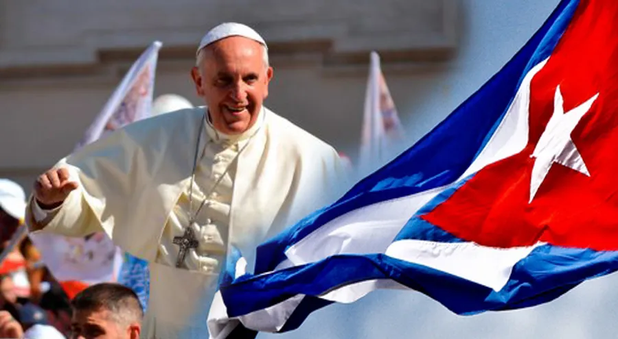 Papa Francisco. Foto: Daniel Ibáñez - ACI Prensa / Bandera de Cuba. Foto: stuart Burns (CC BY 2.0)?w=200&h=150