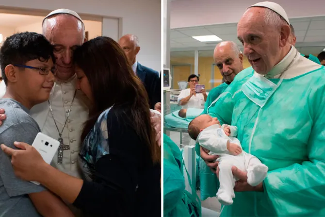 [FOTOS] Viernes de Misericordia: El Papa visita bebés enfermos y pacientes terminales