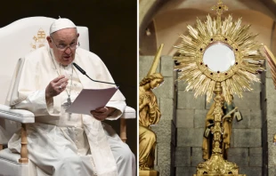 Papa Francisco. Cru00e9dito: Vatican Media. Santu00edsimo Sacramento. Cru00e9dito: Pexels. 