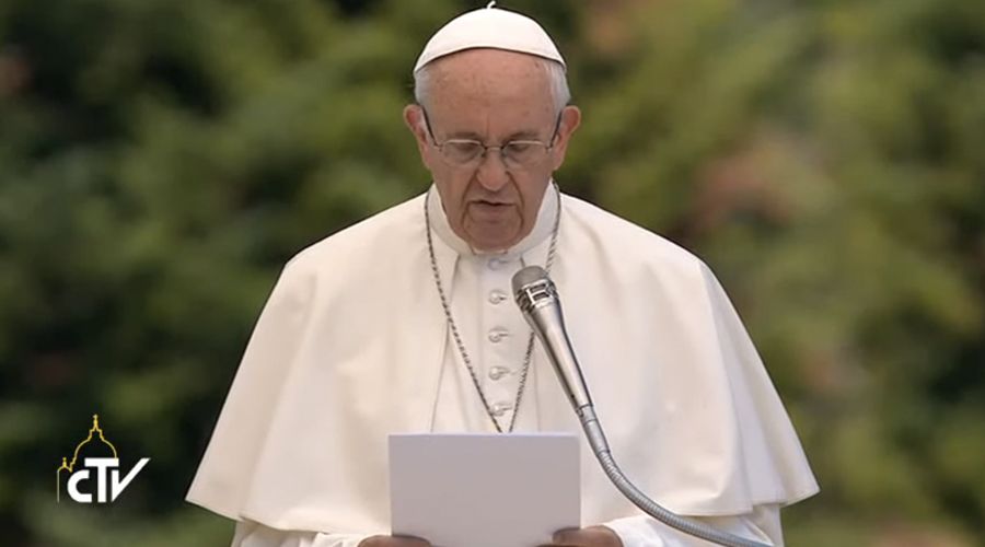 El Papa pronuncia el discurso. Foto. Captura Youtube
