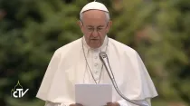 El Papa pronuncia el discurso. Foto. Captura Youtube