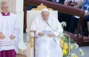 El Papa Francisco en la Misa del Encuentro Mundial de las Familias, el 25 de junio de 2022. Daniel Ibu00e1u00f1ez / ACI Prensa 