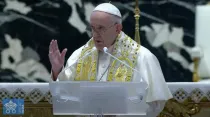 Papa Francisco en la Bendición Urbi et Orbi. Foto: Captura Vatican Media