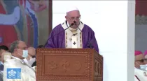 Papa Francisco en la Misa en Erbil. Foto: Captura video