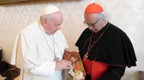 El Papa Francisco y el Cardenal Brenes en el Vaticano. Crédito: Arquidiócesis de Managua