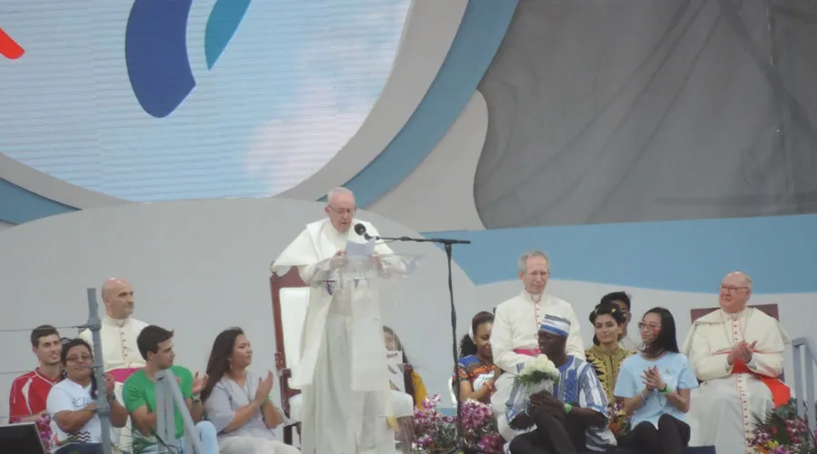 El Papa Francisco en la ceremonia de acogida de la JMJ Panamá 2019. Foto: Benjamin Crockett / Grupo ACI?w=200&h=150