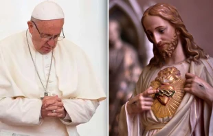 Papa Francisco. Cru00e9dito: Daniel Ibu00e1u00f1ez (ACI Prensa) / Sagrado Corazu00f3n de Jesu00fas. Cru00e9dito: Jonathan Dick (Unsplash) 