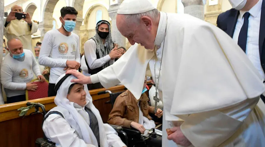 El Papa Francisco en uno de los eventos en los que participó en Irak. Crédito: Vatican Media