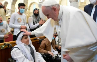 El Papa Francisco en uno de los eventos en los que participu00f3 en Irak. Cru00e9dito: Vatican Media 