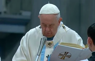 Papa Francisco en la Basu00edlica de San Pedro en la Misa de hoy. Cru00e9dito: Youtube Vatican Media 