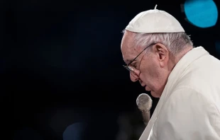 El Papa Francisco en el Vu00eda Crucis en el Coliseo Romano en Viernes Santo. Cru00e9dito: Daniel Ibu00e1u00f1ez / ACI Prensa 