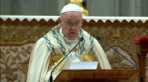 El Papa Francisco en la Basílica de San Pedro este 31 de diciembre. Crédito: Captura Youtube