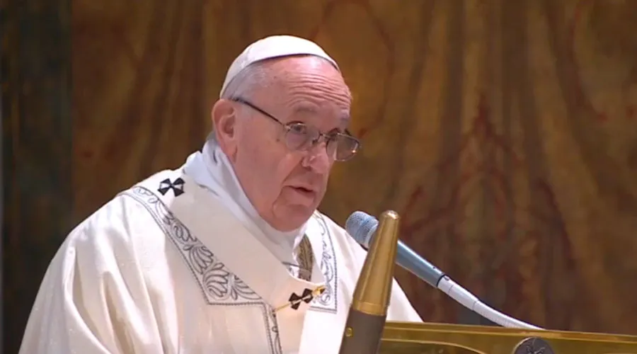 El Papa Francisco en la Misa de hoy. Captura Youtube