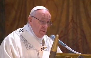 El Papa Francisco en la Misa de hoy. Captura Youtube 