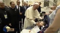 El Papa Francisco saluda a los enfermos en Czestochowa en Polonia. Captura Youtube