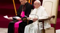 El Papa Francisco durante su catequesis. Foto: Daniel Ibáñez / ACI Prensa
