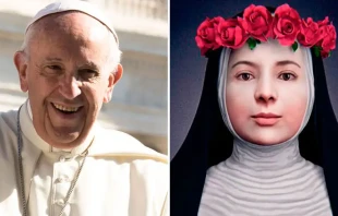 Papa Francisco. Cru00e9dito: ACI Prensa / Santa Rosa de Lima. Cru00e9dito: Dominio pu00fablico 