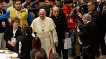 El Papa Francisco en el almuerzo con los pobres en la jornada de 2017.
