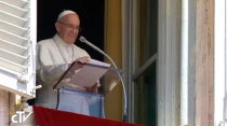 El Papa Francisco durante el u00c1ngelus. Foto: Captura Youtube