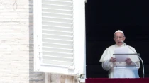 El Papa habla desde el Palacio Apostu00f3lico. Foto: Daniel Ibu00e1u00f1ez / ACI Prensa