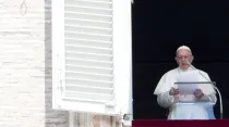 El Papa Francisco habla desde el Palacio Apostólico. Foto: Daniel Ibáñez / ACI Prensa