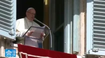 El Papa Francisco durante el rezo del u00c1ngelus. Foto: Captura de Youtube