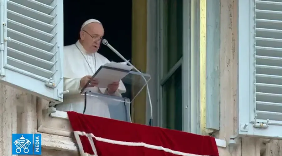 El Papa durante el Ángelus. Foto: Captura de Youtube