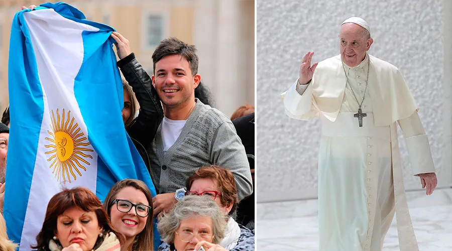 Papa Francisco. Argentinos en la Plaza de San Pedro / Crédito: Daniel Ibañez - ACI Prensa