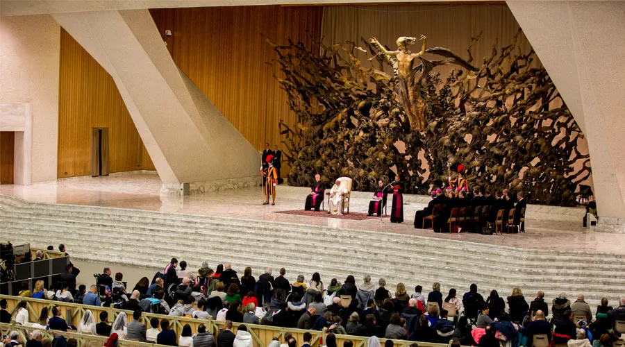 Audiencia del Papa Francisco en el Aula Pablo VI. Foto: Daniel Ibáñez / ACI Prensa