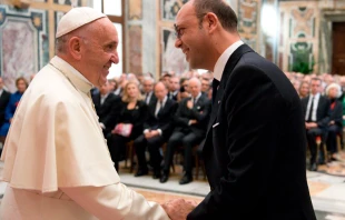 El Papa Francisco durante la audiencia. Foto: L'Osservatore Romano 